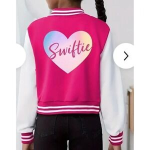 SWIFTIE PINK AND WHITE JACKET FOR GIRLS SIZE 10-12
